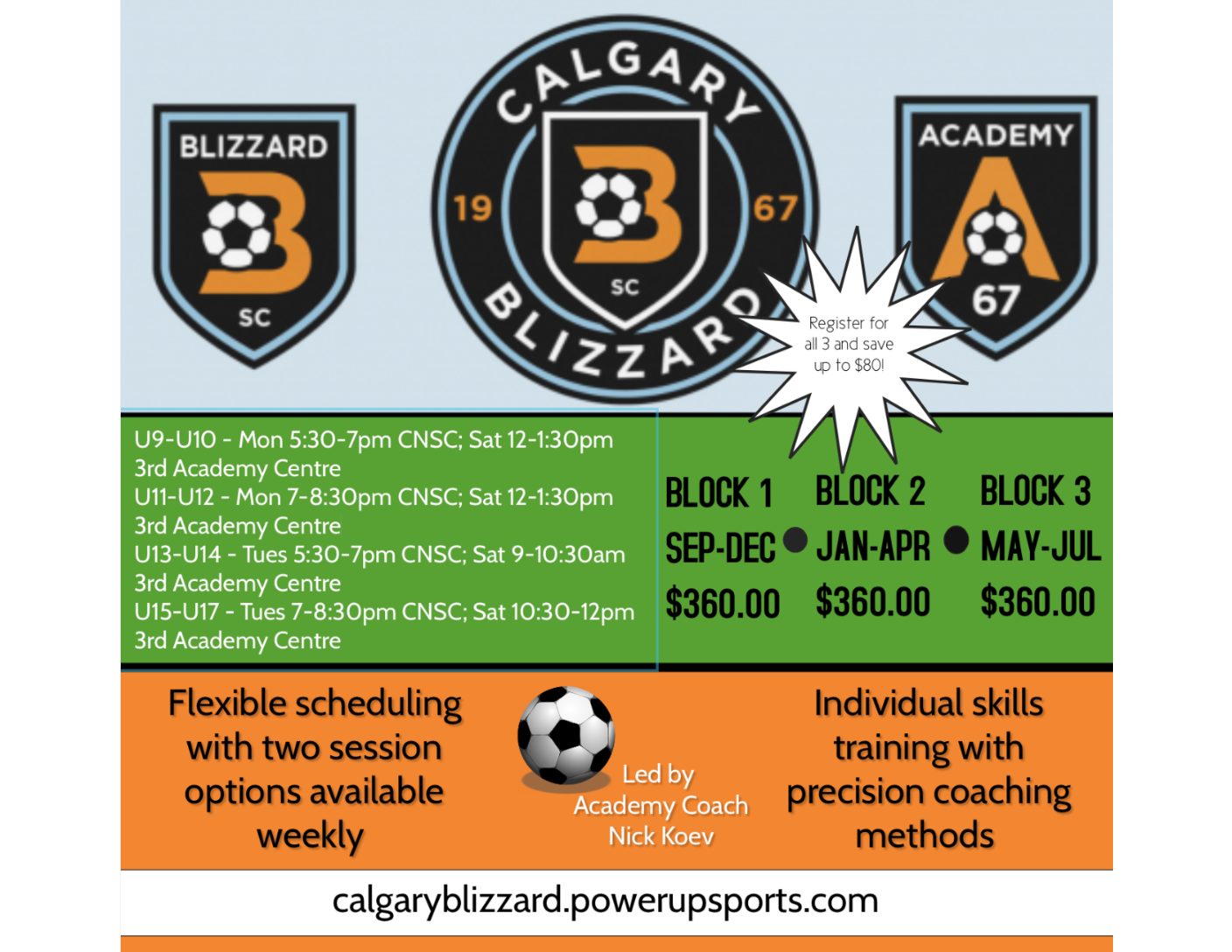 Academy 67 – Block 1 schedule