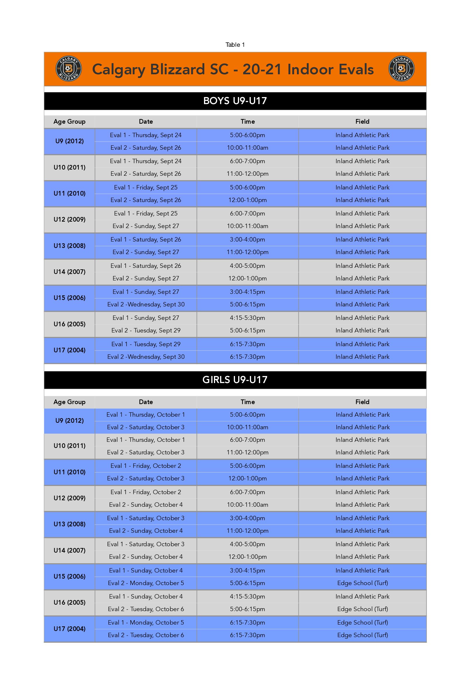 20-21 Indoor Evals Schedule